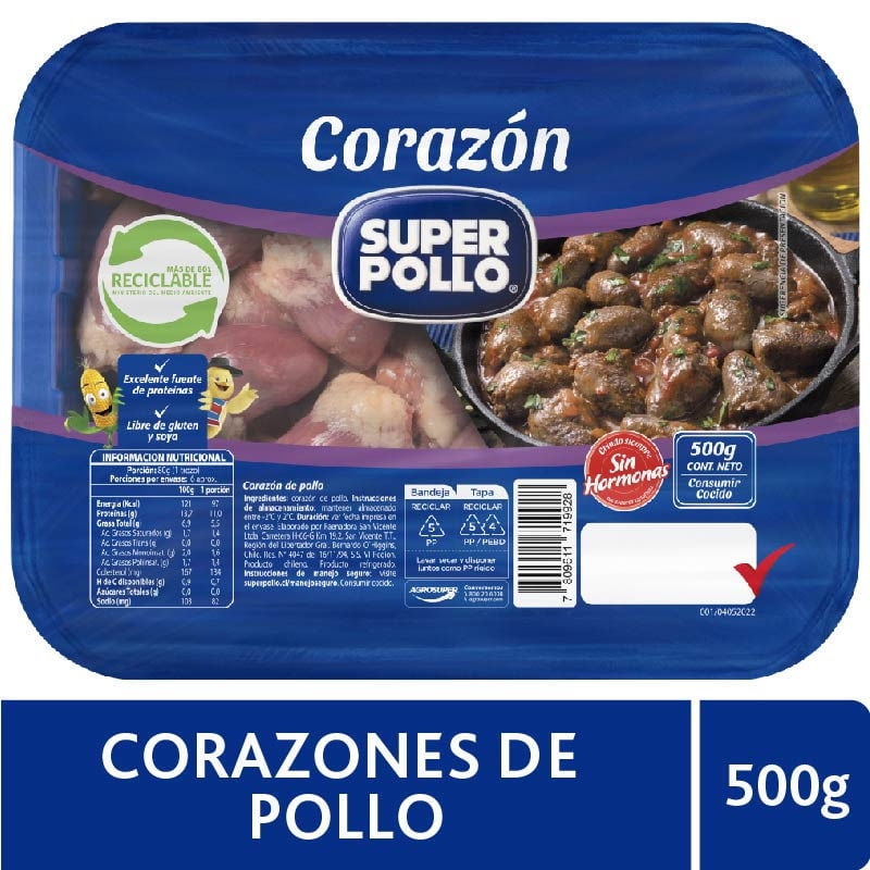 Corazón De Pollo 500 g Super Pollo