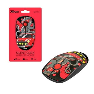 Mouse Inalámbrico Con Clics Silencioso Trust Rojo