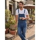 thumbnail image 5 of INSPIRE CHIC Mono de mezclilla para hombre con tirantes ajustables, peto casual 32 azul oscuro, 5 of 6