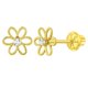 thumbnail image 1 of Aro de flor con circonia al medio de oro 14k para bebes, 1 of 2