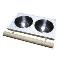 Ioensy - Plato De Alimentación Para Pájaros, Taza, Comida Para Pájaros, Tazas De Acero Inoxidable Para Loro, Periquito, Doble Ranura