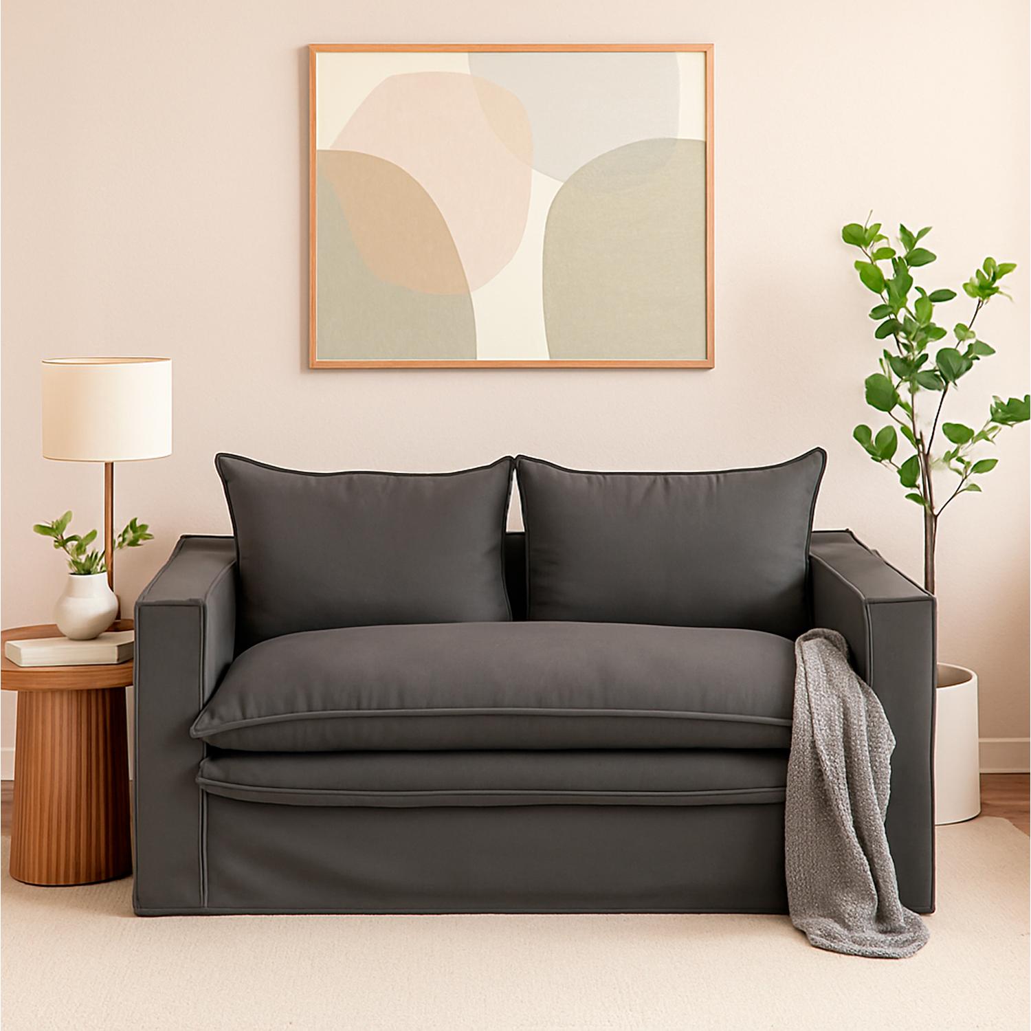 Focus - Sofá Alerce Lino Gris Con Funda Desmonstable