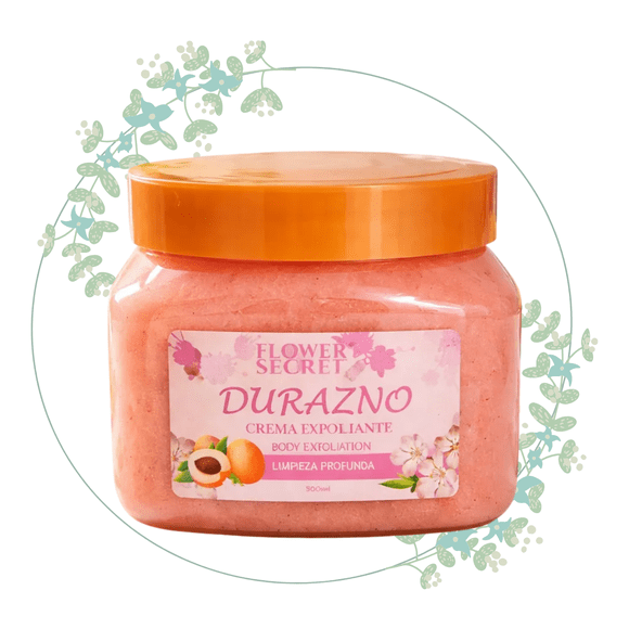 Exfoliante Azúcar Y Sal Orgánico Durazno 500ml Flower Secret