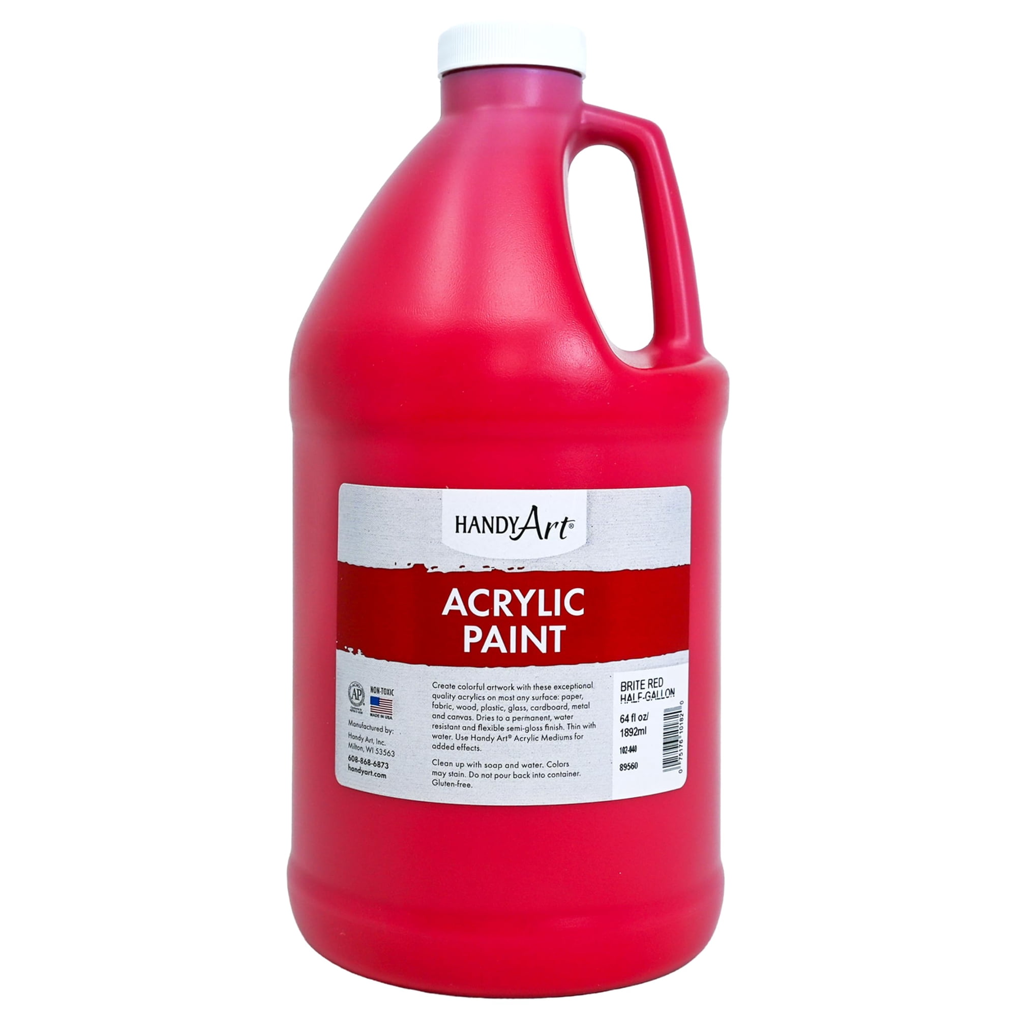 Pintura Acrílica Handy Art Brite Roja 1,89 L Semibrillante Student