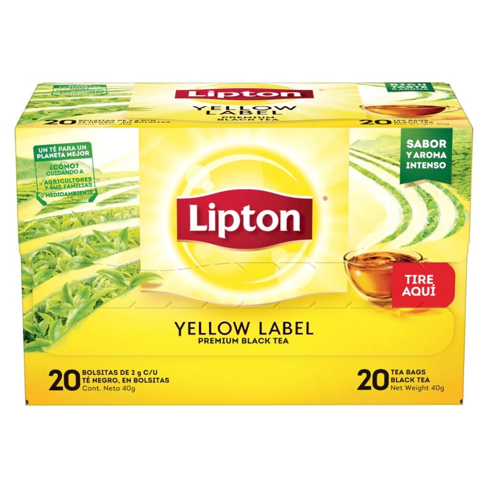 Té Negro En Bolsitas Yellow Label 20 Un Liptón