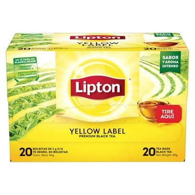 Té Negro En Bolsitas Yellow Label 20 Un Liptón