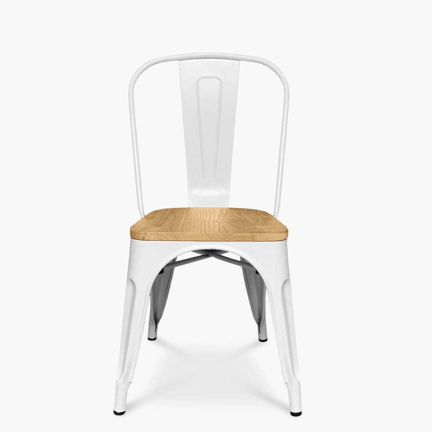 Form Design - Silla Diseño Tolix Asiento Madera Blanco