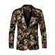 thumbnail image 1 of INSPIRE CHIC Chaqueta de Traje para Hombre Estampado Floral Solapa con Muesca Blazer Casual de Un Botón 42 Dorado, 1 of 8