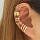 thumbnail image 1 of 5pcs Golden Leaf Cutout Ear Clips - Stylish and Comfortable One-Ear Fit, 1 of 4