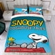 thumbnail image 4 of Snoopy Conjunto de sábanas temático, trío de piezas, cómodo y amigable con la piel, diseño único, regalo de decoración para el hogar para familiares, amigos y fans,173X218cm, 4 of 6