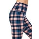 thumbnail image 5 of Saronite Leggings de Yoga de Cintura Alta con Estampado a Cuadros Azules y Rosas, de 5 Pulgadas de Largo y Largo Completo (para Mujer), 5 of 5