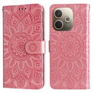 Funda Tipo Cartera Foxdock Para Oppo A5 Pro , Diseño Girasol En Relieve, Cuero Pu, Cierre Magnético, Soporte Y Tarjetero