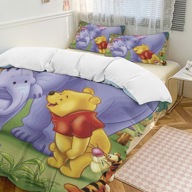 Winnie The Pooh 3-Piece Twin Bed Set - Includes 1 Single Comforter And 2 Pillowcases Bedding - Fade Resistant Microfiber - Winnie The Pooh