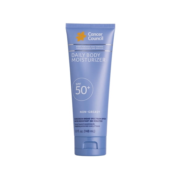 Loción corporal con protección solar, hidratante, Cancer Council, SPF50+, 150 ml