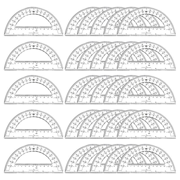 Juego de transportadores transparentes PARAOR 30 piezas 15 cm para aprendizaje de matemáticas