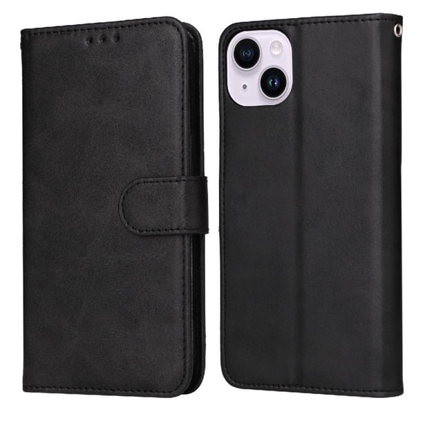 Funda Billetera para iPhone 15 Plus con Porta Tarjetas y Soporte Ajustable Negro