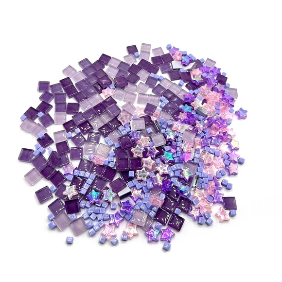 Mosaicos de vidrio Giftmeet, 350 piezas, color surtido, morado