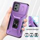 thumbnail image 4 of Funda Armada para Motorola Moto G 2023 4G con Tapa Deslizante y Soporte Magnético Giratorio Morado, 4 of 5