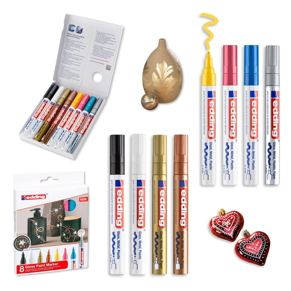 Marcador de pintura edding 750 brillo negro amarillo rosa azul claro blanco dorado plateado cobre, p
