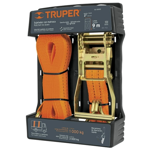 Eslinga Rachet 3000kg / 9mts / 2" 1un. - Truper
