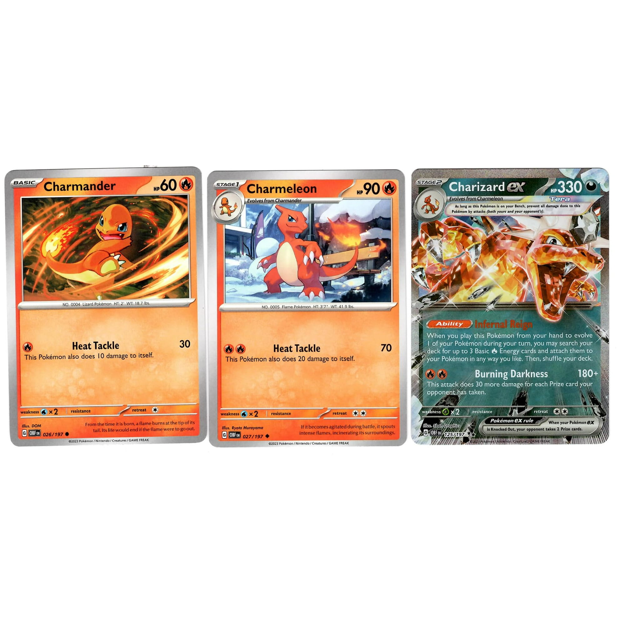 Lote De Cartas Pokémon Charizard Ex 125/197 Double Rare Tera