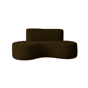 Mueblart - Sofá Curvo Moderno 3 Cuerpos Eco Cuero Café