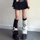 thumbnail image 5 of Calentadores de piernas para mujer, calentadores de tobillo con estampado de calavera gótica, calentadores de punto de doble uso, calcetines de invierno para niñas y mujeres., 5 of 7