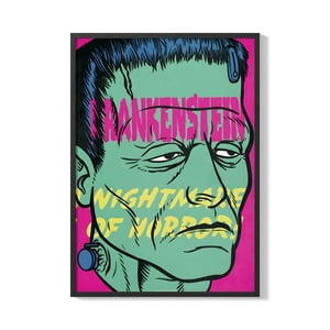 Creango - Cuadro Poster Enmarcado Frankenstein Decorativo