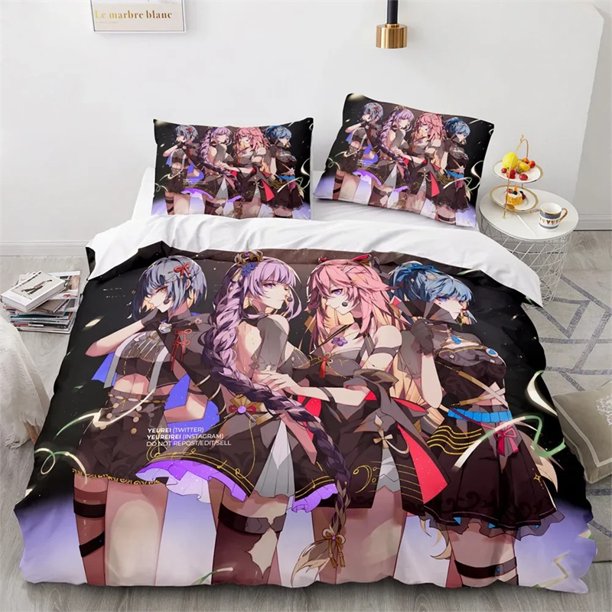 Genshin Impact Bedding SetDuvet Cover Comforter Bed Set Quilt Cover Pillowcase Boys Girls Adultse