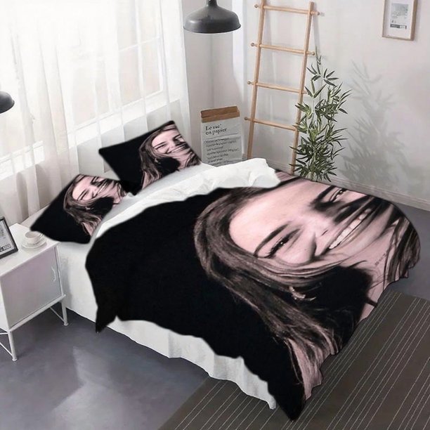 3pcs Nicki Nicole Black And Poster Duvet Cover Set - a Bedding Ensemble Suitable for All Seasons (Duvet Cover + Pillowcases).