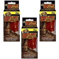 Bombilla Para Reptiles Zoo Med Nightlight Roja 25W Paquete De 3
