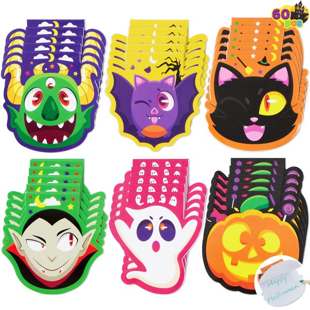 Juego de minibloc de notas JOYIN con personajes espeluznantes de Halloween, 60 unidades