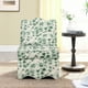 thumbnail image 2 of Flannel single dining chair with soft seat cushion and backrest, no armrests, matching pillow can be used as waist cushion, this dining chair can be used in the living room - GREEN, 2 of 2