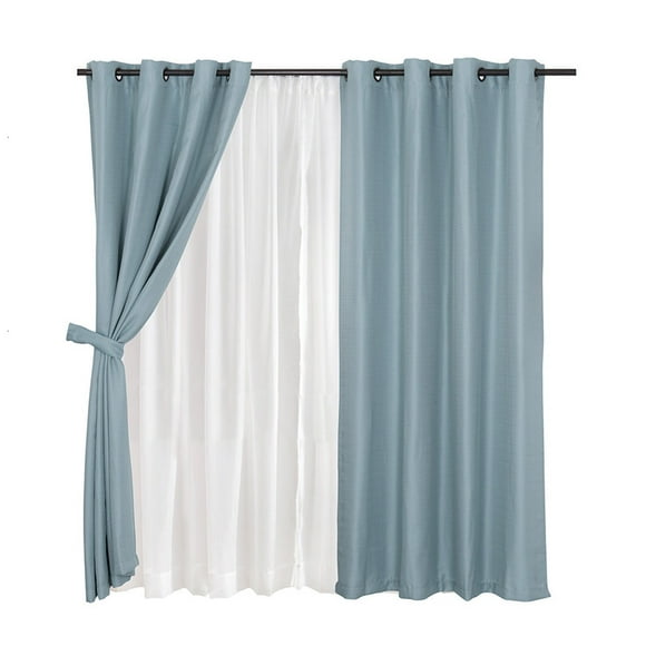 Set Cortina jqd Rustica 8pzas Argolla 140x220 Turq