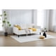 thumbnail image 1 of Elena Twin Size Beige Velvet Upholstered Daybed, Ribbed Tufted Backrest, Daybed in Lavish Modern Design, Richly Hued Foam Comfort, 1 of 3