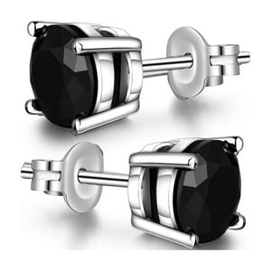 Aros Paris Jewelry 14K White Gold Round Created Black Diamond