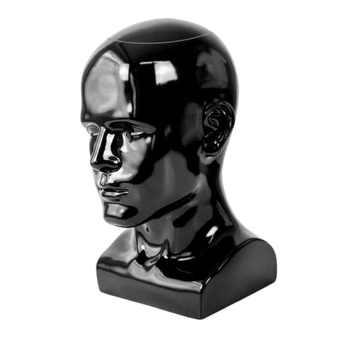 Magideal - Cabeza De Maniquí Calva, Estante De Exhibición Para Sombrero Masculino, Soporte De Exhibición Para Peluca, Modelo De Exhibición De Peluca De Mesa Para Negro