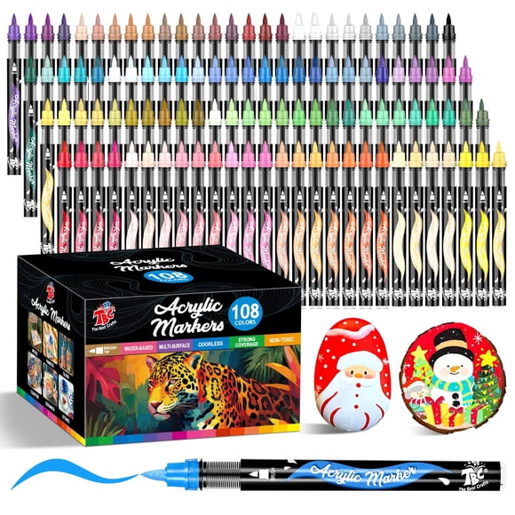 Marcadores de pintura TBC The Best Crafts 108 colores con punta de pincel