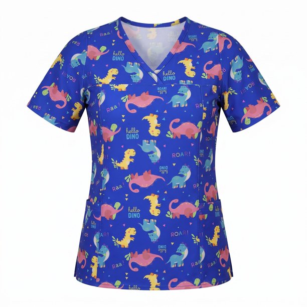 Delantal Mujer Ripholia 2496 tela elasticada estampada dinosaurios