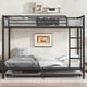 thumbnail image 1 of Full over Full Metal Bunk Bed with Twin Size Trundle, Black, 1 of 3