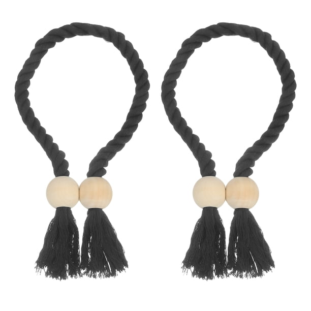 2 Paquetes de Sujetadores Magnéticos para Cortinas, 55cm/21.65" Sujetadores de Cortinas, Negro