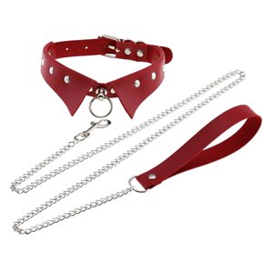 Ioensy - Gargantilla Punk Ajustable Con Anilla En O De Cuero Sintético Vingate, Color Rojo