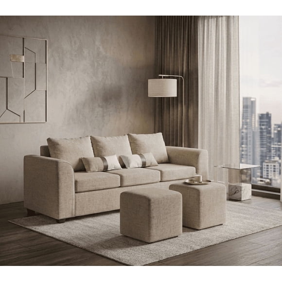 Sofa Esencia 3 cuerpos 2 Puff