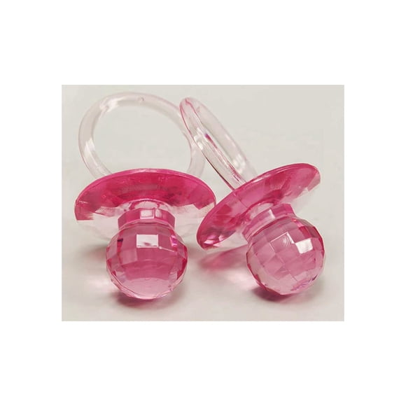 Chupetes RBN de acrílico con corte diamante cristalino de 2.5" - 36 piezas, rosa