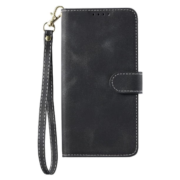 Funda Cartera para Samsung Galaxy S25 Ultra Tapa con Ranuras, Soporte y Correa Negro