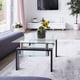 thumbnail image 1 of Rectangle Glass Coffee Table, Clear Coffee Table, Modern Side Center Tables for Living Room, Living Room Furniture, 1 of 3