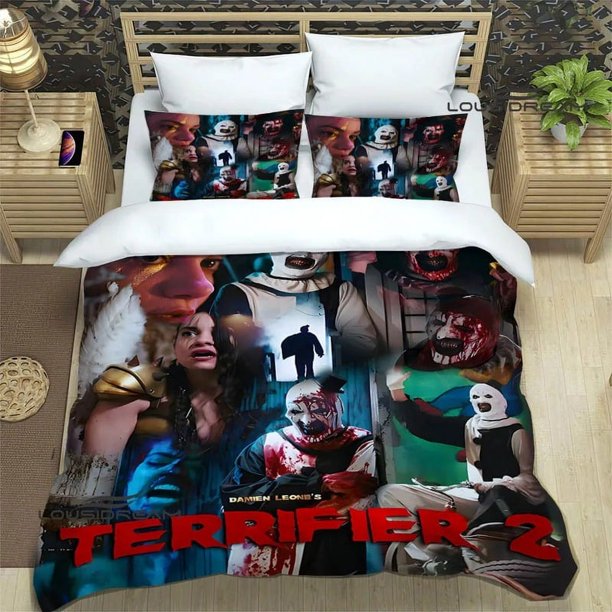 Terrifier horror printed bedding sets exquisite bed supplies set duvet cover bed comforter sets bedding sets luxury birthday gift