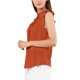 thumbnail image 4 of INSPIRE CHIC Blusas sin mangas para mujer de regreso a clases, blusas de trabajo con volantes y pliegues, tops elegantes, naranja oscuro M, 4 of 7