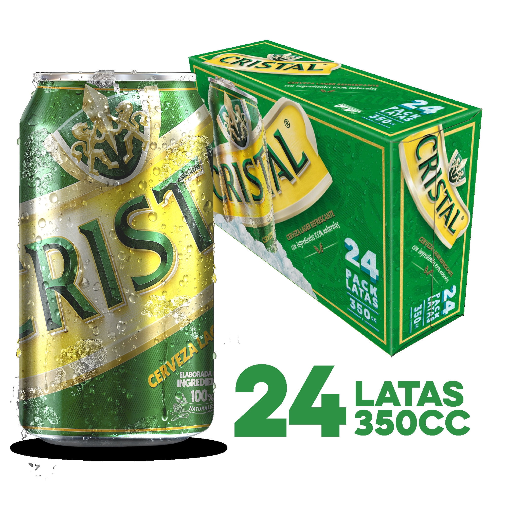 Cerveza Lager Latas Pack 24 Un Cristal