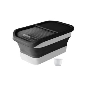 Ioensy - Contenedor De Almacenamiento De Comida Para Perros Y Gatos, Dispensador A Prueba De Fugas, Caja De Arroz De Lata Sellada De 10 Kg, Negro